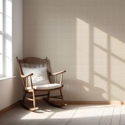'Cicada' Neutral Plain/ Textured Check Wallpaper (Buttery Beige) - Image 5