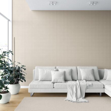 'Cicada' Neutral Plain/ Textured Check Wallpaper (Buttery Beige) - Image 6