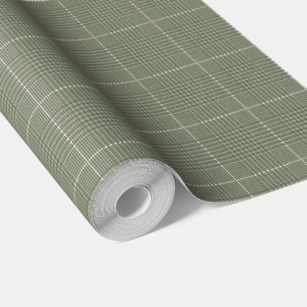 'Forest Garden' Plain/ Textured Check Wallpaper (Gray-Green)