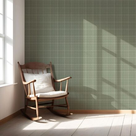 'Forest Garden' Plain/ Textured Check Wallpaper (Gray-Green) - Image 5