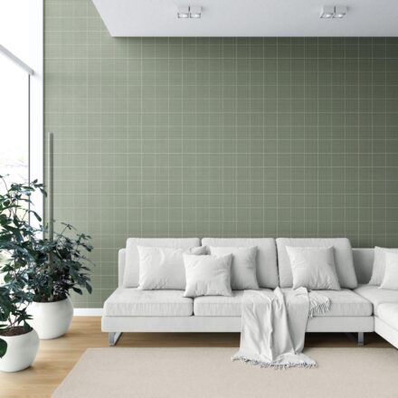 'Forest Garden' Plain/ Textured Check Wallpaper (Gray-Green) - Image 6
