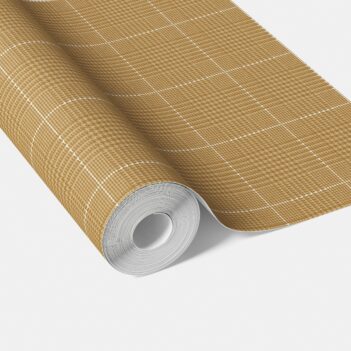 'Kiwi Boost' Plain/ Textured Check Wallpaper (Honey Yellow)