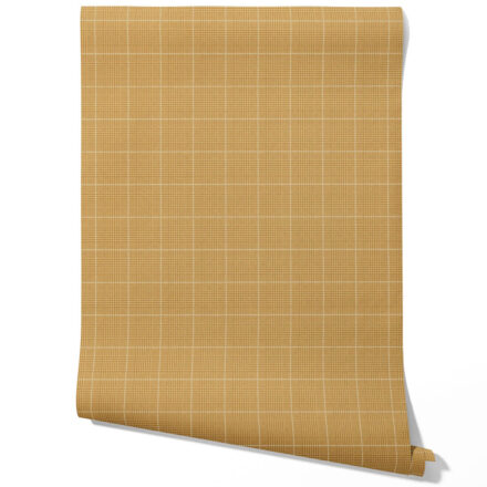 'Kiwi Boost' Plain/ Textured Check Wallpaper (Honey Yellow) - Image 3