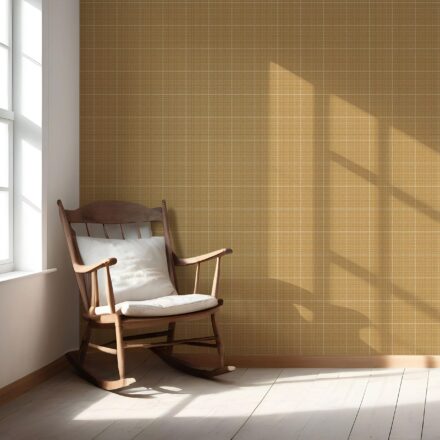 'Kiwi Boost' Plain/ Textured Check Wallpaper (Honey Yellow) - Image 5