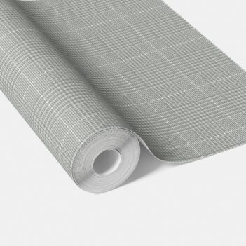 'Chapel' Neutral Plain/ Textured Check Wallpaper (Sage Gray)