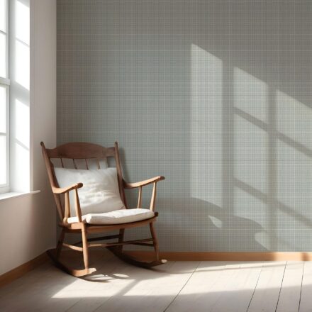 'Chapel' Neutral Plain/ Textured Check Wallpaper (Sage Gray) - Image 5