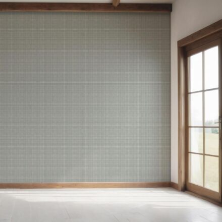 'Chapel' Neutral Plain/ Textured Check Wallpaper (Sage Gray) - Image 7