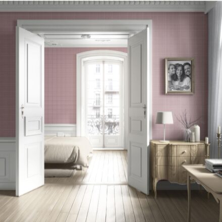 'Pichwai' Plain/ Textured Check Wallpaper (Pink) - Image 4