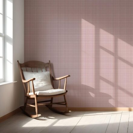 'Pichwai' Plain/ Textured Check Wallpaper (Pink) - Image 5