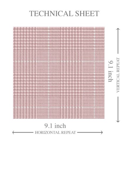 'Pichwai' Plain/ Textured Check Wallpaper (Pink) - Image 8