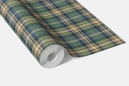 'Alohomora' Geometric Plaid Checkered Wallpaper (Green/ Blue/ Beige/ Brown) - Image 3