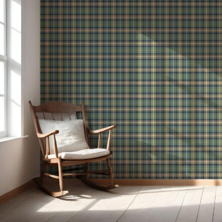 'Alohomora' Geometric Plaid Checkered Wallpaper (Green/ Blue/ Beige/ Brown) - Image 5