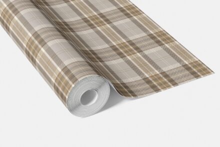 'Nilaya' Neutral Geometric Plaid Checkered Wallpaper (Beige/ Greige/ Taupe) - Image 3