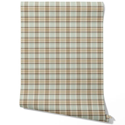 'Zebaish' Geometric Plaid Checkered Wallpaper (Gray-Green/ Brown/ Beige/ Cream)