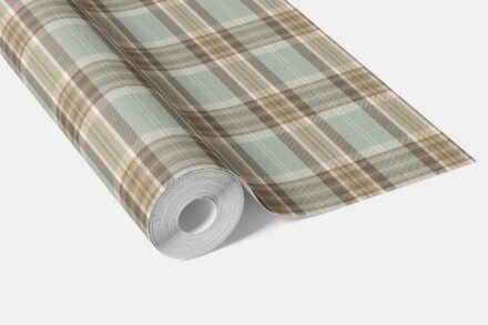 'Zebaish' Geometric Plaid Checkered Wallpaper (Gray-Green/ Brown/ Beige/ Cream) - Image 3