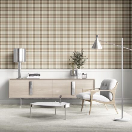 'Sand Tales' Neutral Geometric Plaid Checkered Wallpaper (Greige/ Brown/ Cream/ Warm Gray) - Image 2