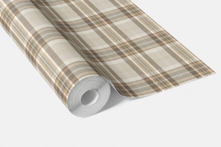 'Sand Tales' Neutral Geometric Plaid Checkered Wallpaper (Greige/ Brown/ Cream/ Warm Gray) - Image 3