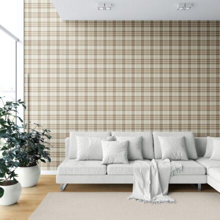 'Sand Tales' Neutral Geometric Plaid Checkered Wallpaper (Greige/ Brown/ Cream/ Warm Gray) - Image 6