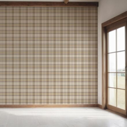 'Bastille' Neutral Geometric Plaid Checkered Wallpaper (Warm Taupe/ Beige/ Brown/ Cream) - Image 7