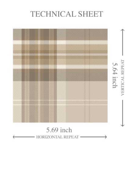 'Bastille' Neutral Geometric Plaid Checkered Wallpaper (Warm Taupe/ Beige/ Brown/ Cream) - Image 8