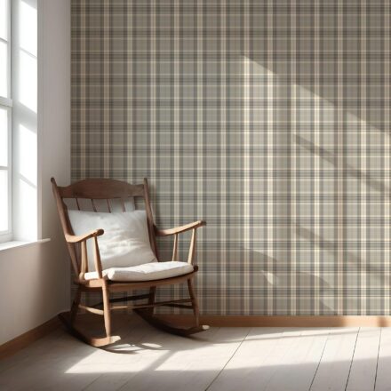 'Tropical Dream' Neutral Geometric Plaid Checkered Wallpaper (Gray/ Taupe/ Greige/ Brown) - Image 5
