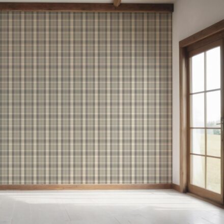 'Tropical Dream' Neutral Geometric Plaid Checkered Wallpaper (Gray/ Taupe/ Greige/ Brown) - Image 7