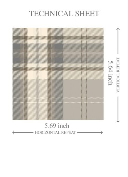 'Tropical Dream' Neutral Geometric Plaid Checkered Wallpaper (Gray/ Taupe/ Greige/ Brown) - Image 8
