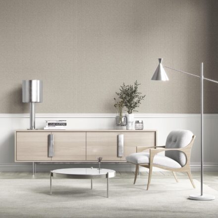 'Havana' Neutral Herringbone Textured Wallpaper (Warm Gray/ Taupe) - Image 2