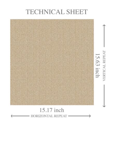 'Blown Away' Neutral Herringbone Textured Wallpaper (Gold Beige/ Khaki) - Image 8