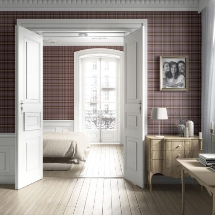 'Ottavia' Geometric Plaid Checkered Wallpaper (Purple/ Mauve/ Pink/ Cream) - Image 4