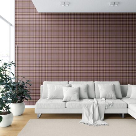 'Ottavia' Geometric Plaid Checkered Wallpaper (Purple/ Mauve/ Pink/ Cream) - Image 6