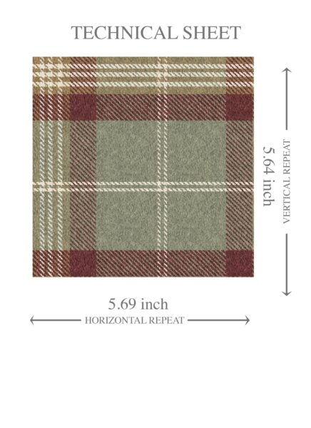 'Melyna' Geometric Plaid Checkered Wallpaper (Olive Green/ Red/ Beige) - Image 8