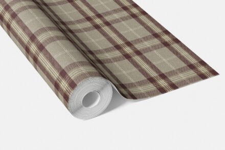 'Fitzroy Dusk' Geometric Plaid Checkered Wallpaper (Brown/ Maroon/ Beige) - Image 3