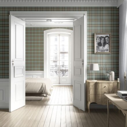 'Dusty Dew' Geometric Plaid Checkered Wallpaper (Green/ Brown/ Beige) - Image 4