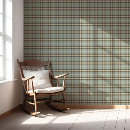 'Dusty Dew' Geometric Plaid Checkered Wallpaper (Green/ Brown/ Beige) - Image 5