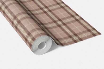 'Montebello' Geometric Plaid Checkered Wallpaper (Blush Rose Pink/ Brown/ Beige) - Image 3