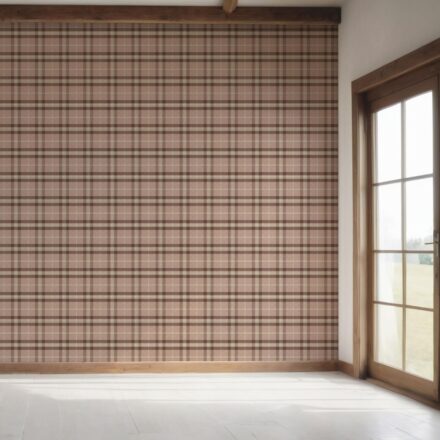 'Montebello' Geometric Plaid Checkered Wallpaper (Blush Rose Pink/ Brown/ Beige) - Image 7