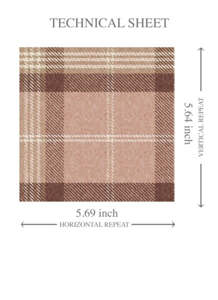'Montebello' Geometric Plaid Checkered Wallpaper (Blush Rose Pink/ Brown/ Beige) - Image 8