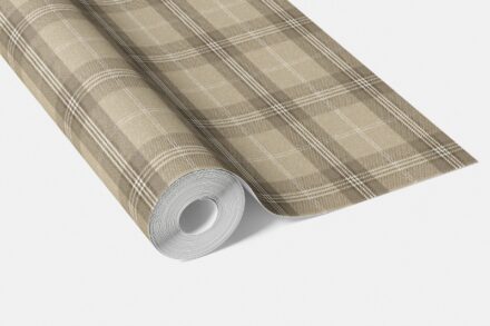 'Lindmere' Neutral Geometric Plaid Checkered Wallpaper (Beige/ Brown/ Taupe) - Image 3