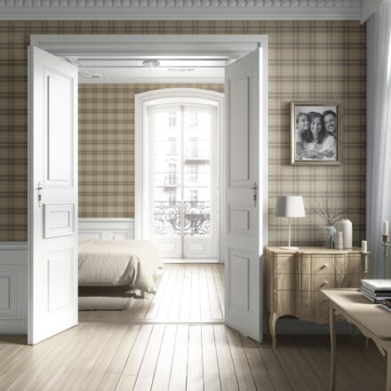 'Lindmere' Neutral Geometric Plaid Checkered Wallpaper (Beige/ Brown/ Taupe) - Image 4