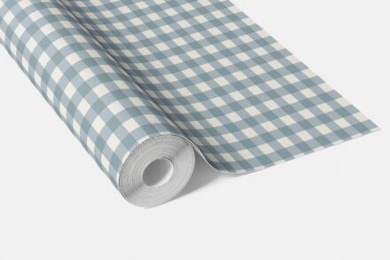 'Rain Star' Geometric Gingham Checkered Wallpaper (Blue) - Image 4