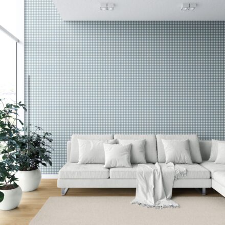 'Rain Star' Geometric Gingham Checkered Wallpaper (Blue) - Image 6