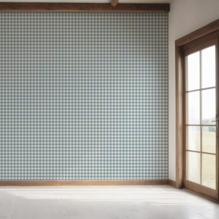 'Rain Star' Geometric Gingham Checkered Wallpaper (Blue) - Image 7