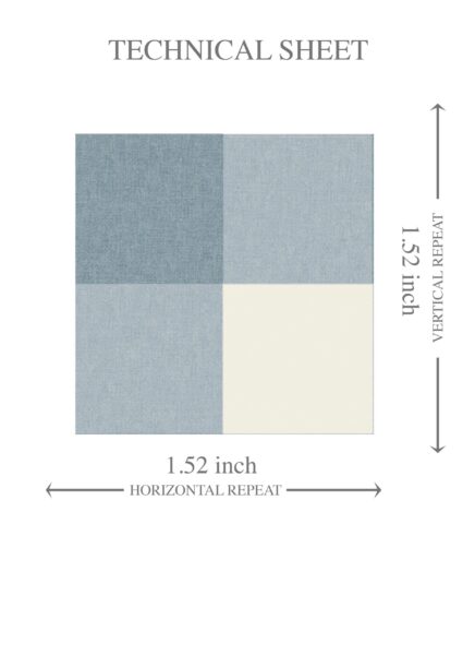 'Rain Star' Geometric Gingham Checkered Wallpaper (Blue) - Image 8