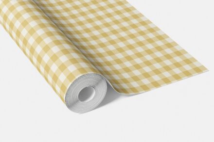 'Talavera' Geometric Gingham Checkered Wallpaper (Yellow) - Image 4