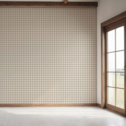 'Fiorella' Neutral Geometric Gingham Checkered Wallpaper (Oatmeal Beige/ Soft Taupe) - Image 7