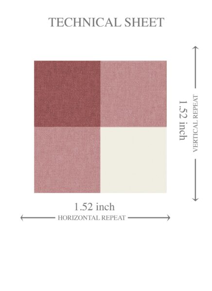 'Bubbly Bell' Geometric Gingham Checkered Wallpaper (Cranberry Red) - Image 8