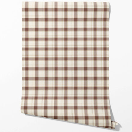 'Brick Lane' Neutral Geometric Plaid Checkered Wallpaper (Brown/ Off-White)