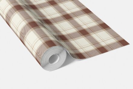 'Brick Lane' Neutral Geometric Plaid Checkered Wallpaper (Brown/ Off-White) - Image 3