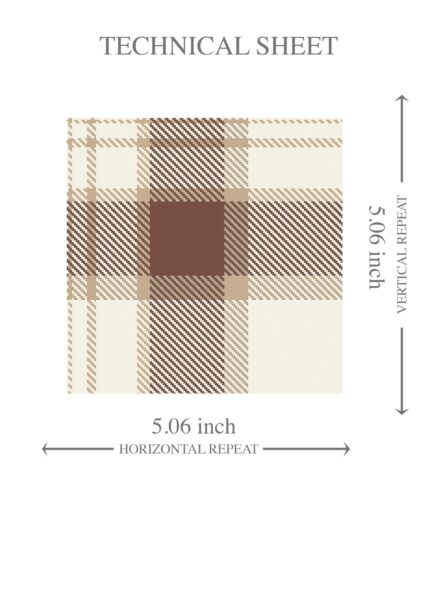 'Brick Lane' Neutral Geometric Plaid Checkered Wallpaper (Brown/ Off-White) - Image 8